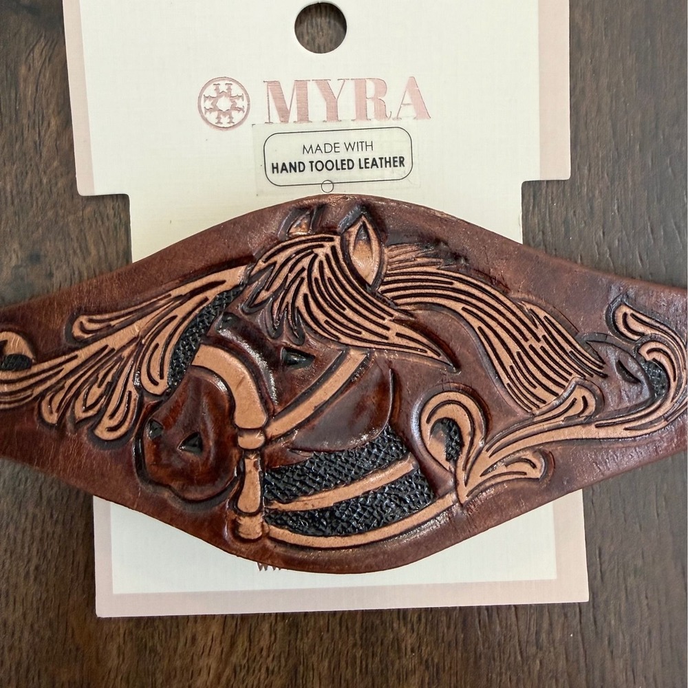 Myra Leather Pony Spirit Cuff Bracelet Women Adjustable NWT